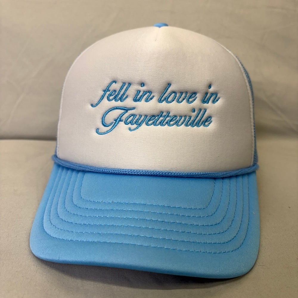 Unbranded Trucker Hat Fell In Love In Fayetteville Unisex OS Blue Mesh Snapback